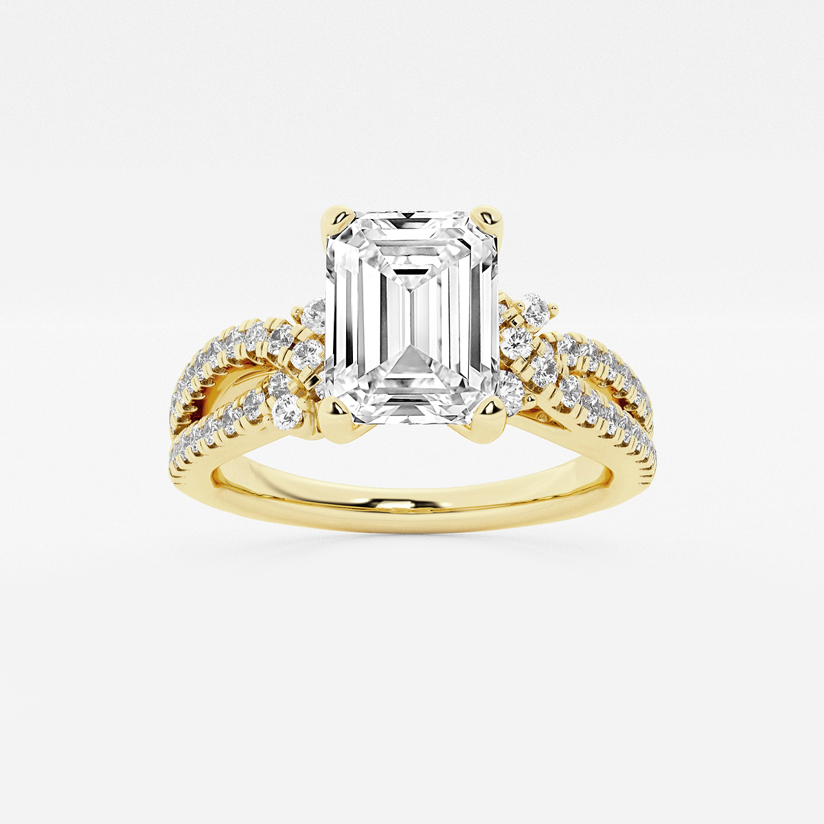 2 ctw Emerald Lab Grown Diamond Petite Bow Engagement Ring