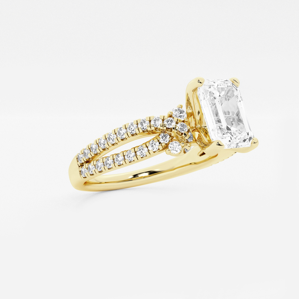 Additional Image 1 for  2 ctw Emerald Lab Grown Diamond Petite Bow Engagement Ring