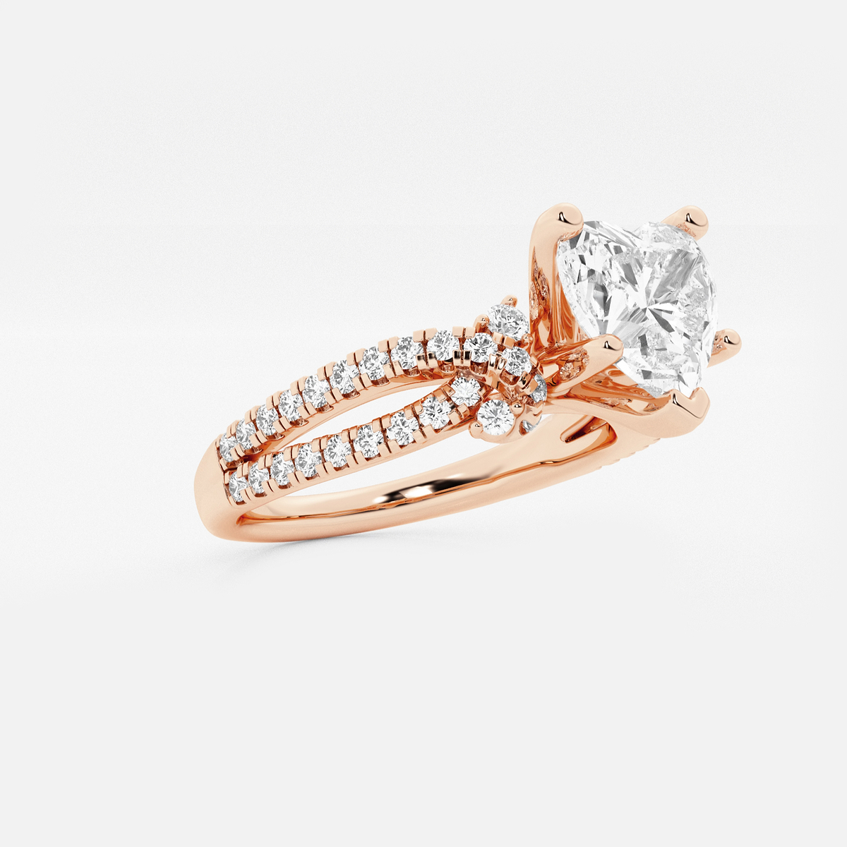 Additional Image 1 for  1 1/2 ctw Heart Lab Grown Diamond Petite Bow Engagement Ring