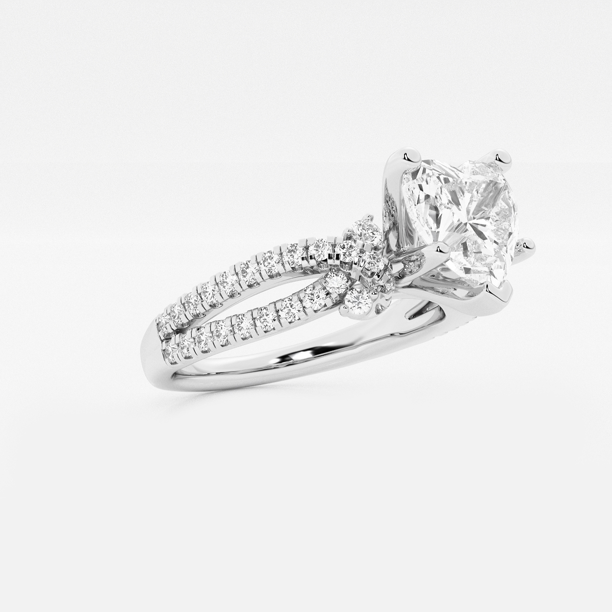 Additional Image 1 for  1 1/4 ctw Heart Lab Grown Diamond Petite Bow Engagement Ring