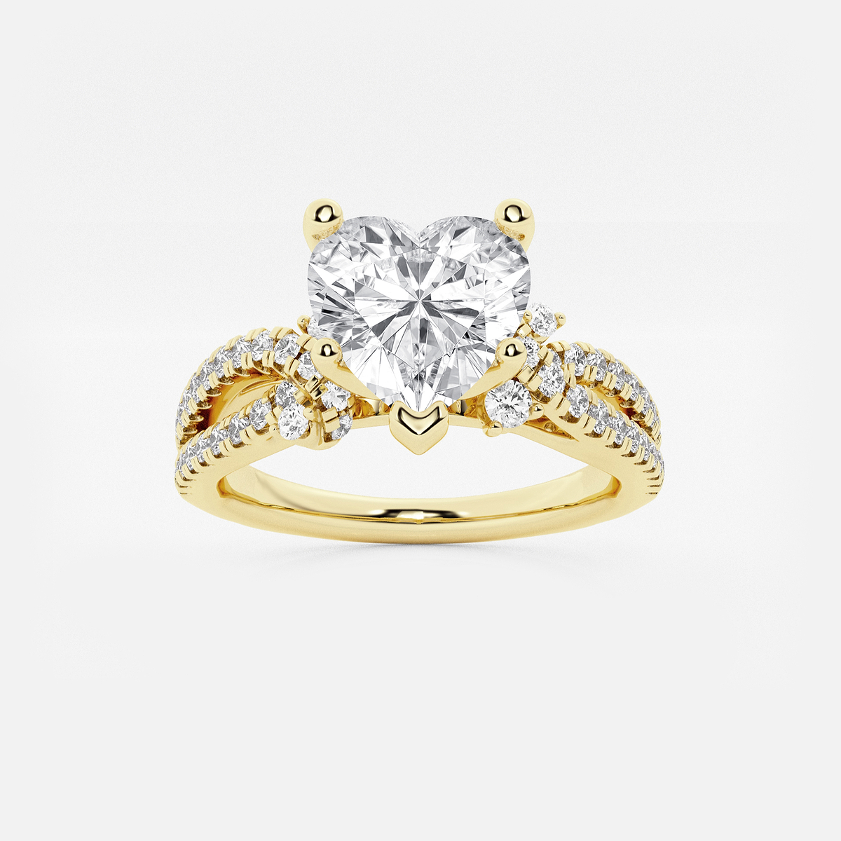 1 1/2 ctw Heart Lab Grown Diamond Petite Bow Engagement Ring