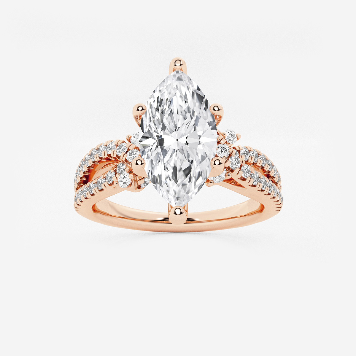 1 1/2 ctw Marquise Lab Grown Diamond Petite Bow Engagement Ring