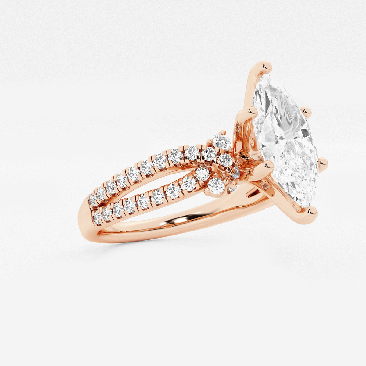 Additional Image 1 for  1 1/2 ctw Marquise Lab Grown Diamond Petite Bow Engagement Ring