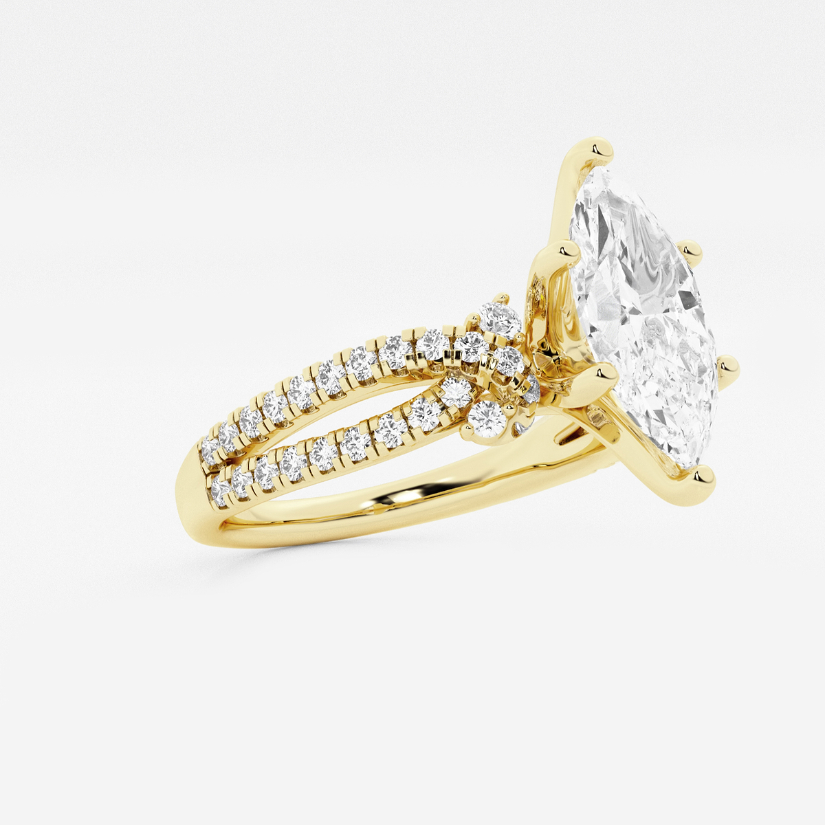 Additional Image 1 for  2 ctw Marquise Lab Grown Diamond Petite Bow Engagement Ring