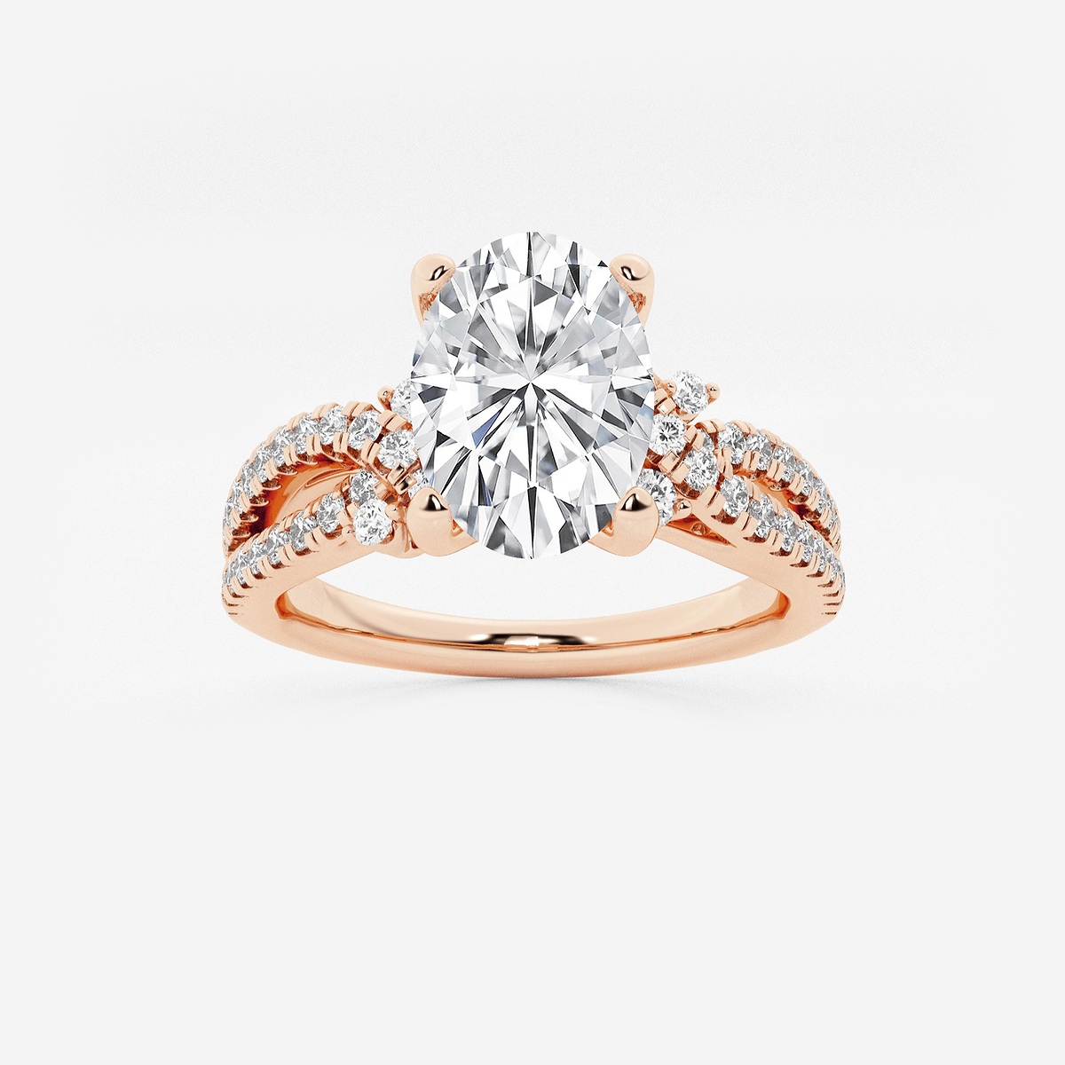 1 1/4 ctw Oval Lab Grown Diamond Petite Bow Engagement Ring