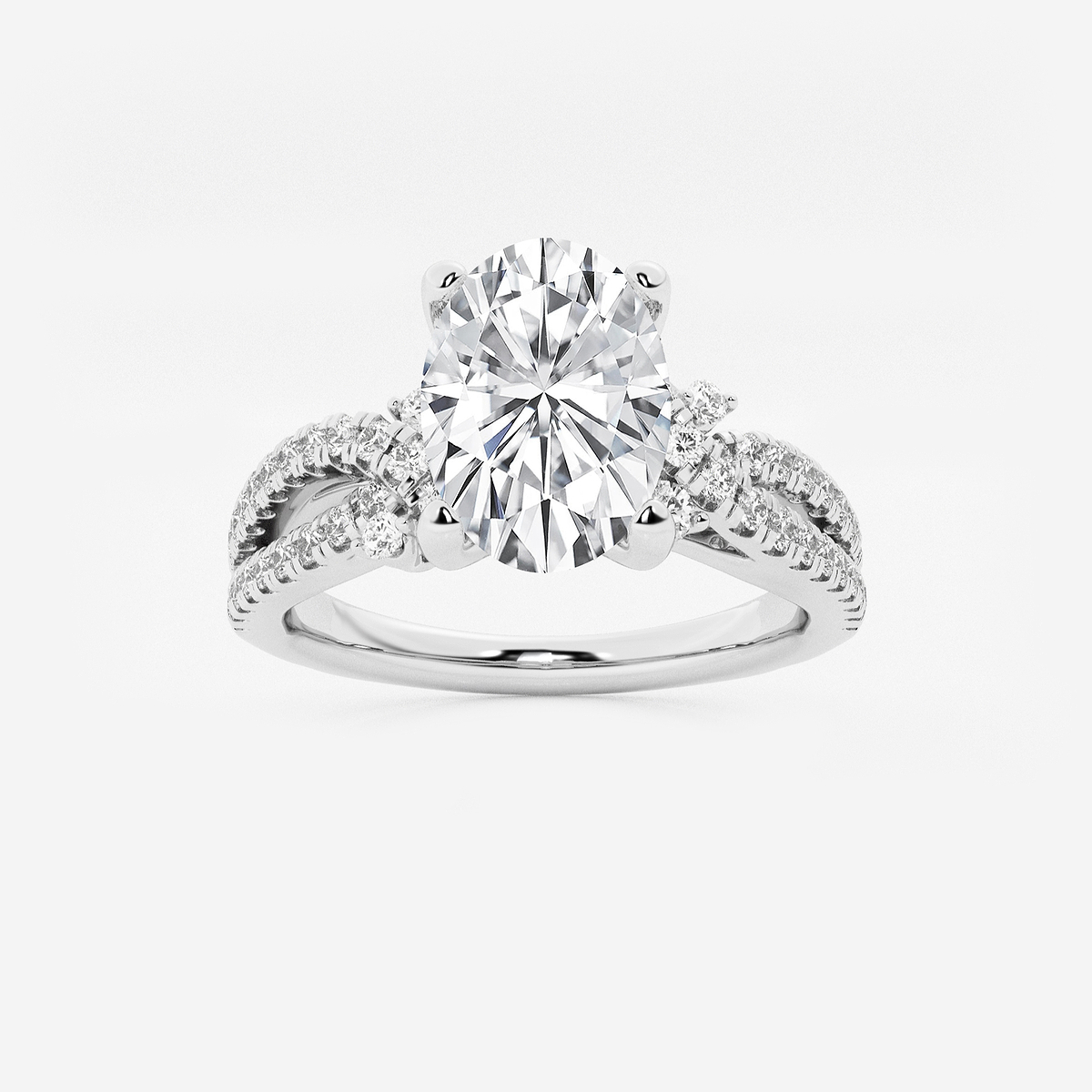 1 1/2 ctw Oval Lab Grown Diamond Petite Bow Engagement Ring