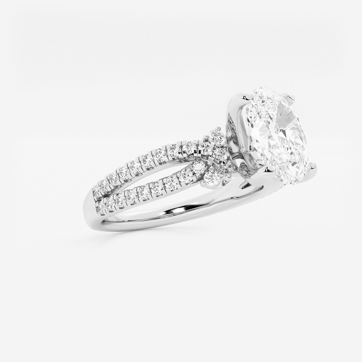 Additional Image 1 for  1 1/2 ctw Oval Lab Grown Diamond Petite Bow Engagement Ring