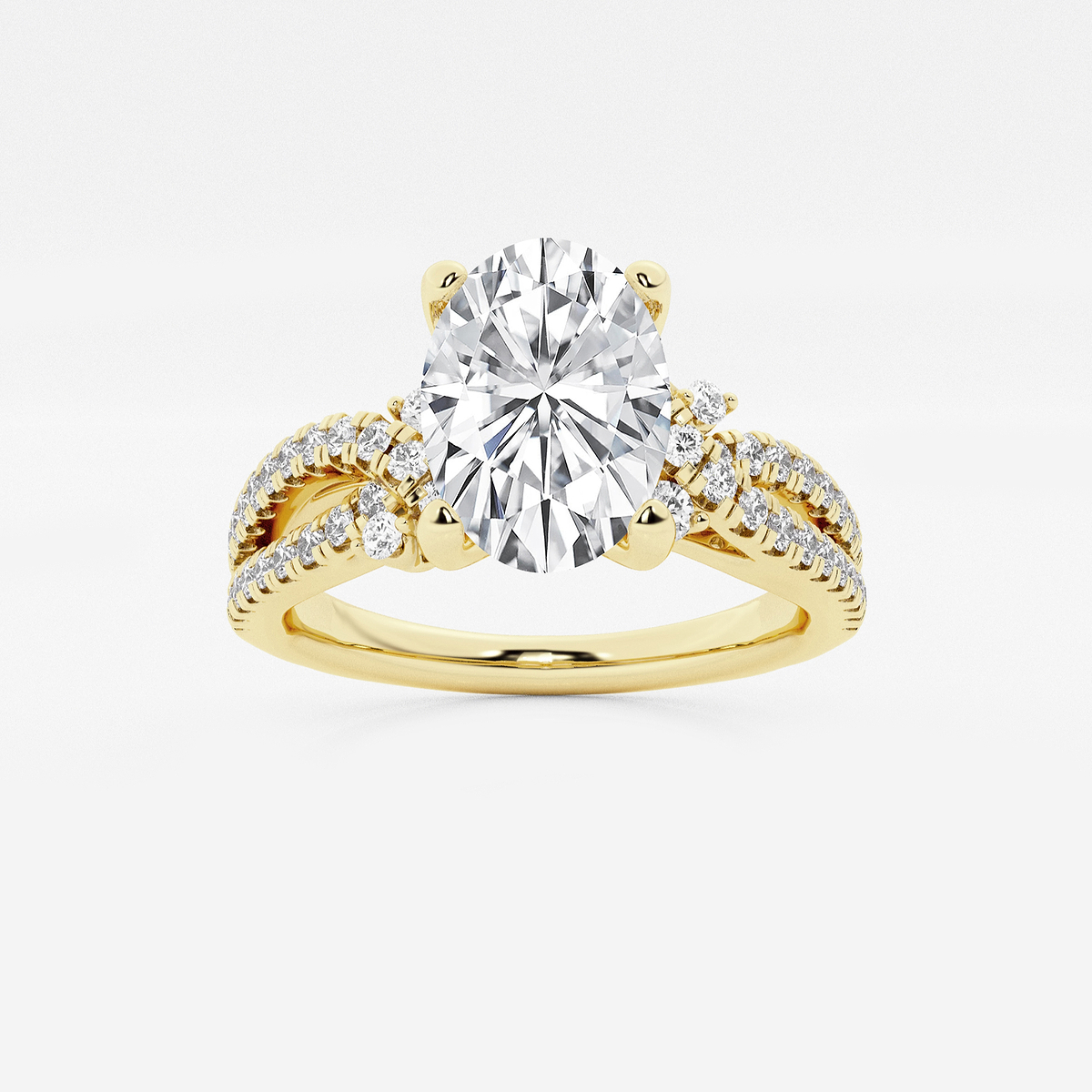 2 ctw Oval Lab Grown Diamond Petite Bow Engagement Ring