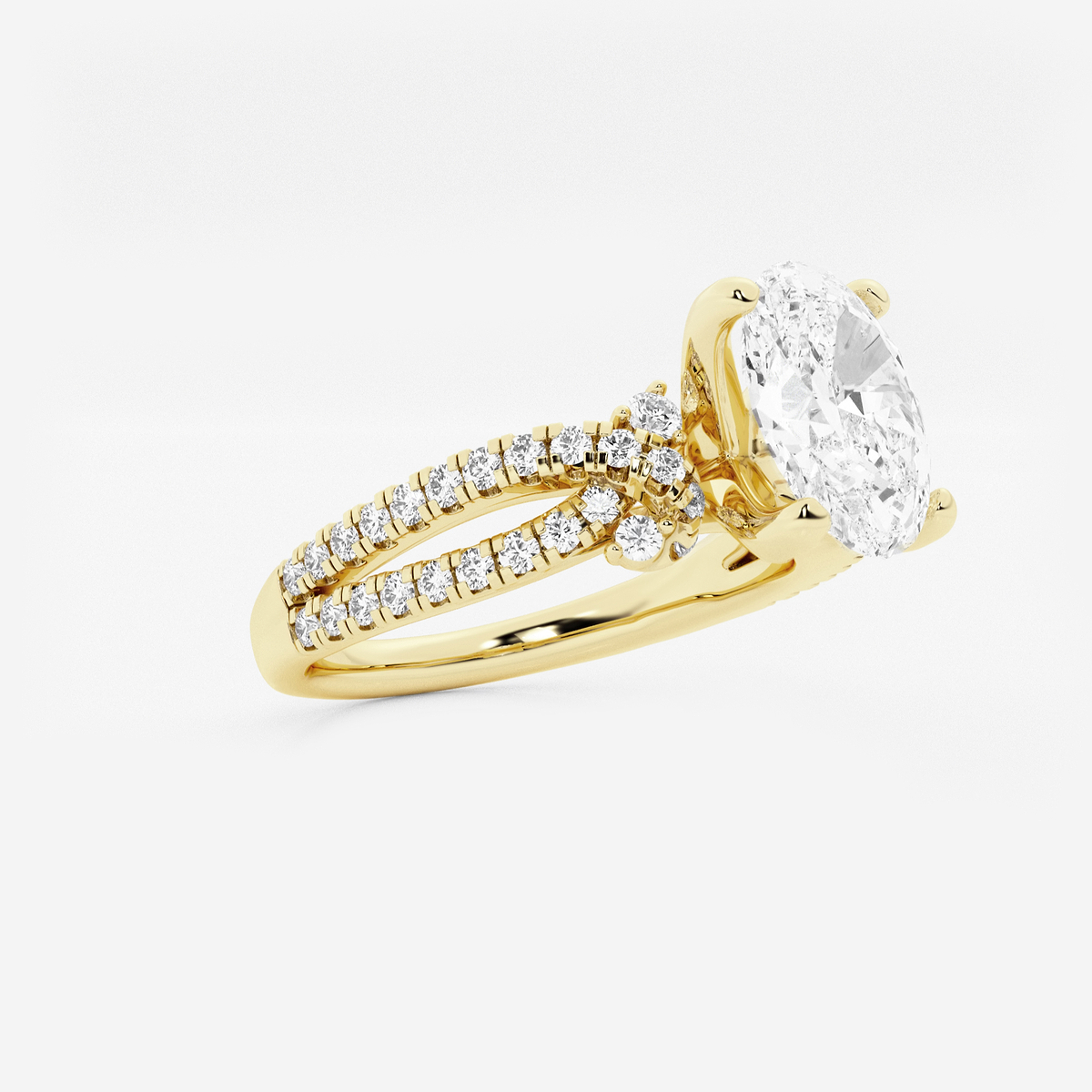 Additional Image 1 for  2 ctw Oval Lab Grown Diamond Petite Bow Engagement Ring