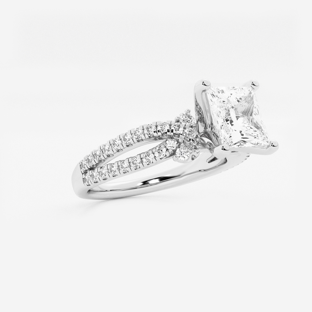 Additional Image 1 for  2 1/2 ctw Princess Lab Grown Diamond Petite Bow Engagement Ring