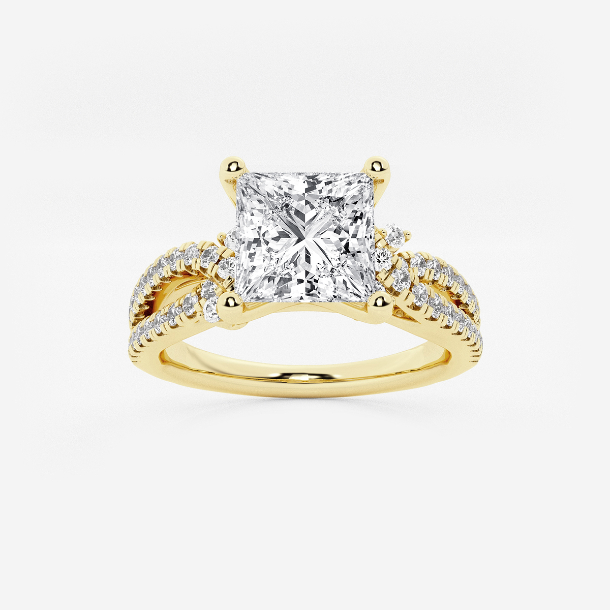 1 1/2 ctw Princess Lab Grown Diamond Petite Bow Engagement Ring