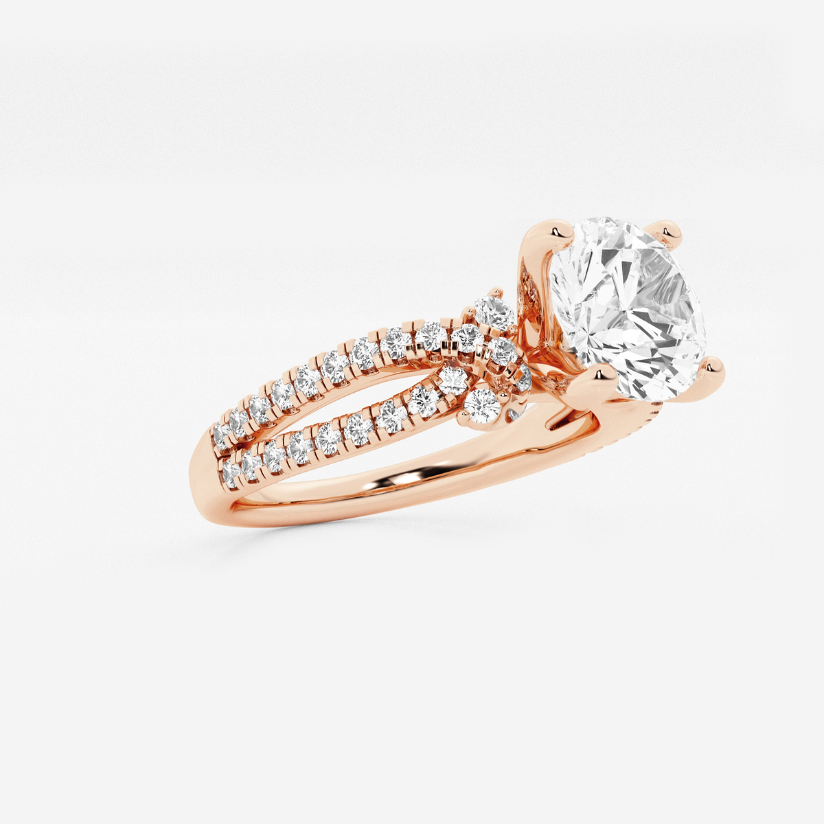 Additional Image 1 for  1 1/2 ctw Round Lab Grown Diamond Petite Bow Engagement Ring