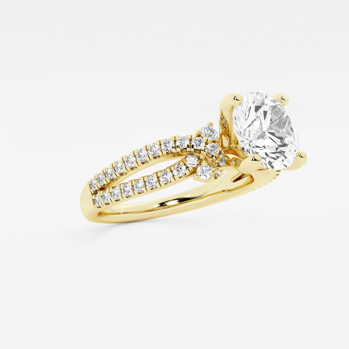 Additional Image 1 for  2 ctw Round Lab Grown Diamond Petite Bow Engagement Ring