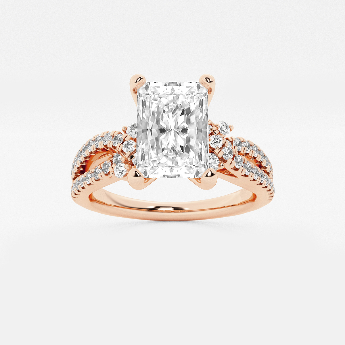2 1/2 ctw Radiant Lab Grown Diamond Petite Bow Engagement Ring