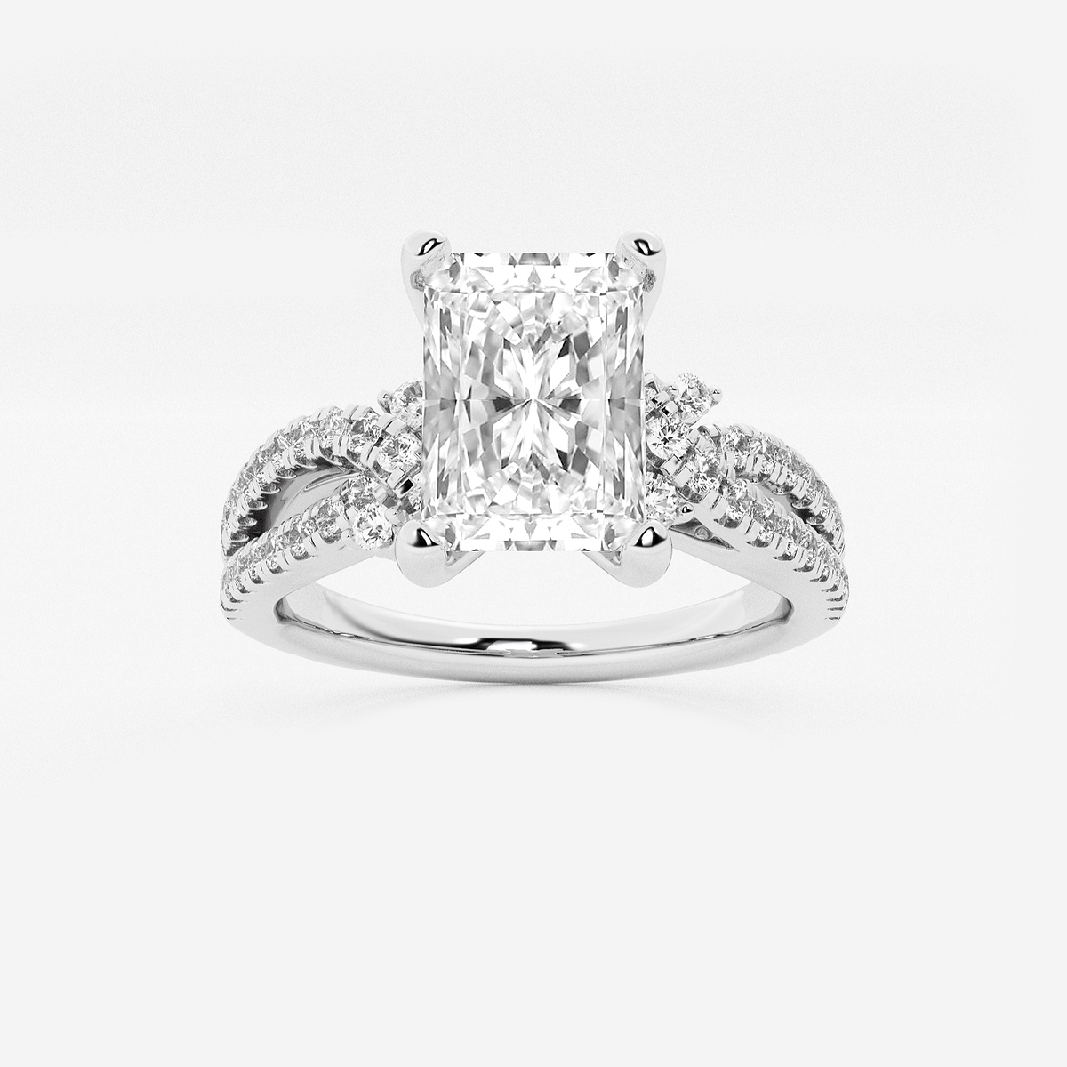 1 1/4 ctw Radiant Lab Grown Diamond Petite Bow Engagement Ring
