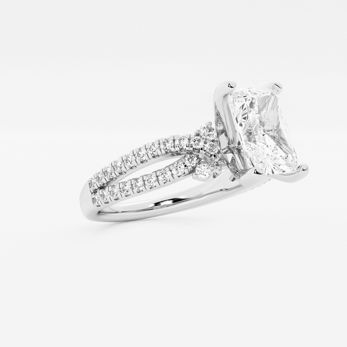 Additional Image 1 for  1 1/4 ctw Radiant Lab Grown Diamond Petite Bow Engagement Ring