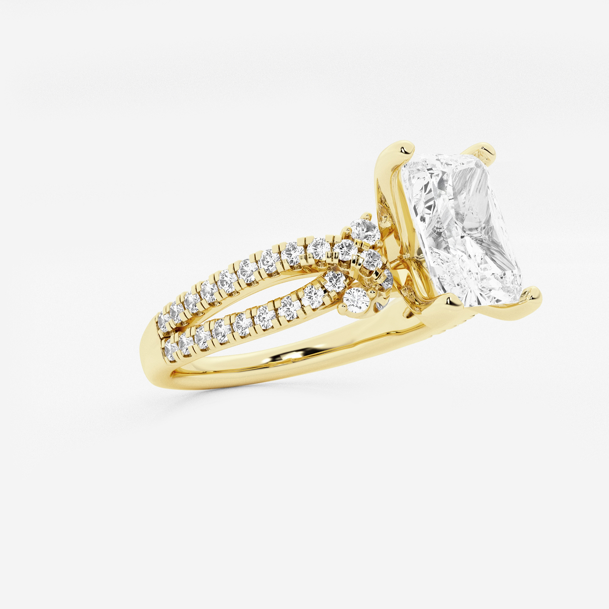 Additional Image 1 for  2 1/2 ctw Radiant Lab Grown Diamond Petite Bow Engagement Ring