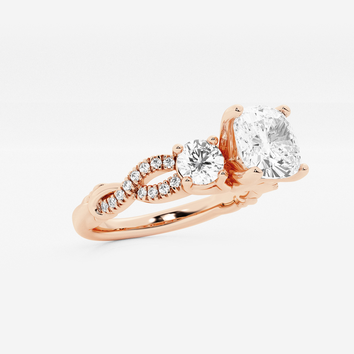 Additional Image 1 for  2 ctw Cushion Lab Grown Diamond Swirl Engagement Ring