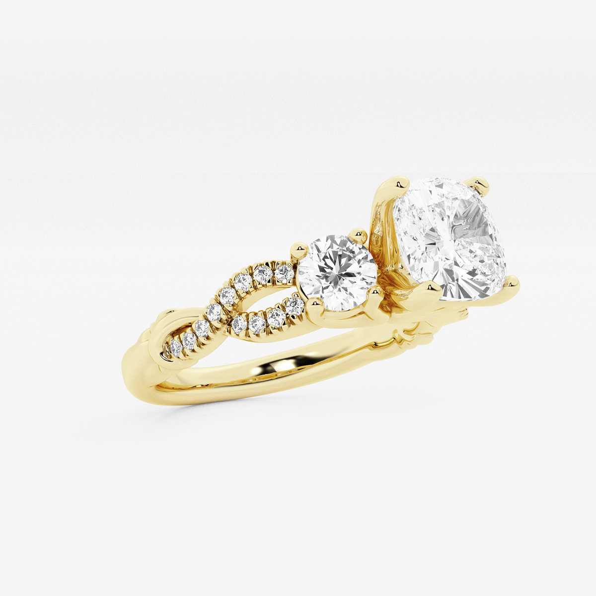 Additional Image 1 for  2 ctw Cushion Lab Grown Diamond Swirl Engagement Ring