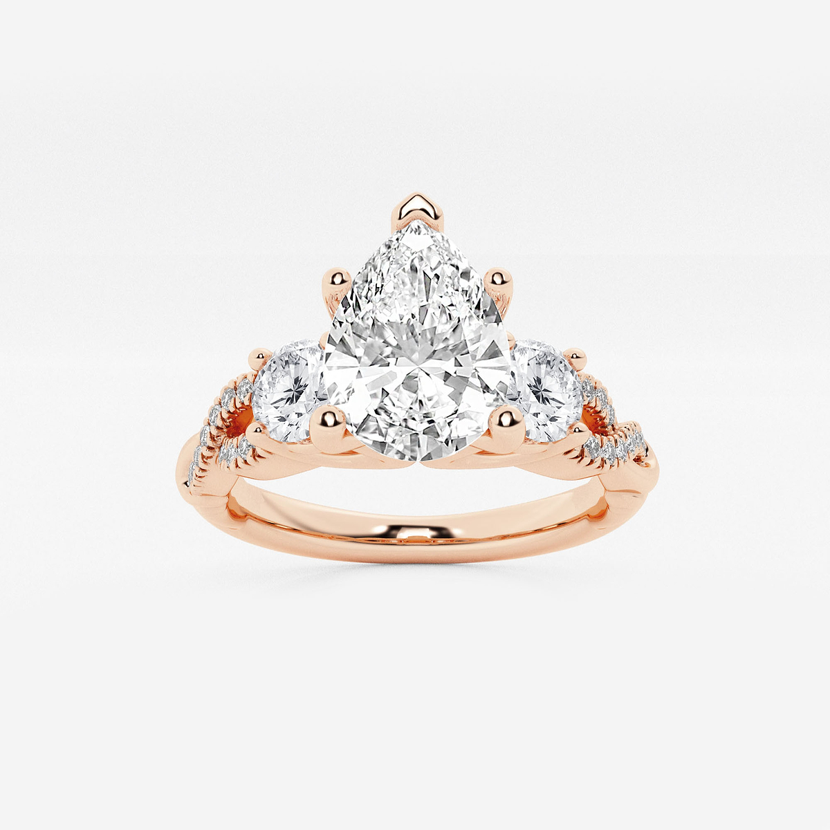 2 ctw Pear Lab Grown Diamond Swirl Engagement Ring