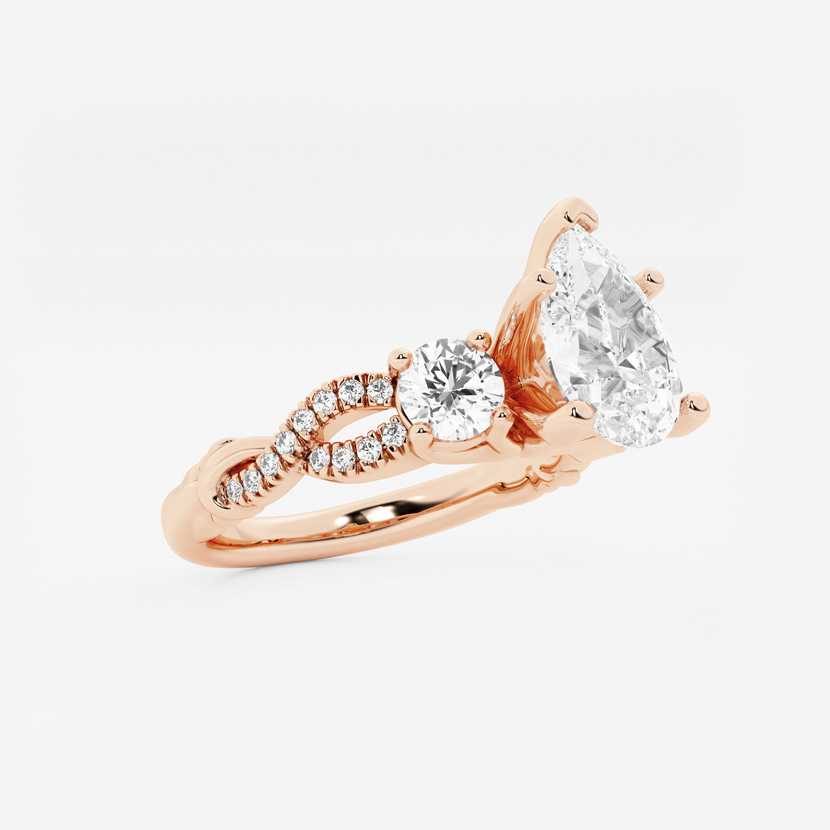Additional Image 1 for  2 ctw Pear Lab Grown Diamond Swirl Engagement Ring