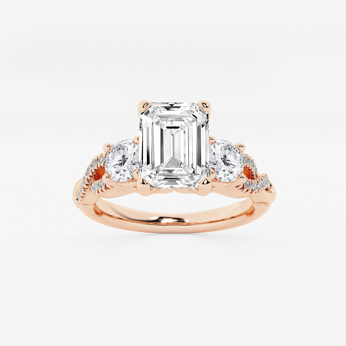 2 ctw Emerald Lab Grown Diamond Swirl Engagement Ring