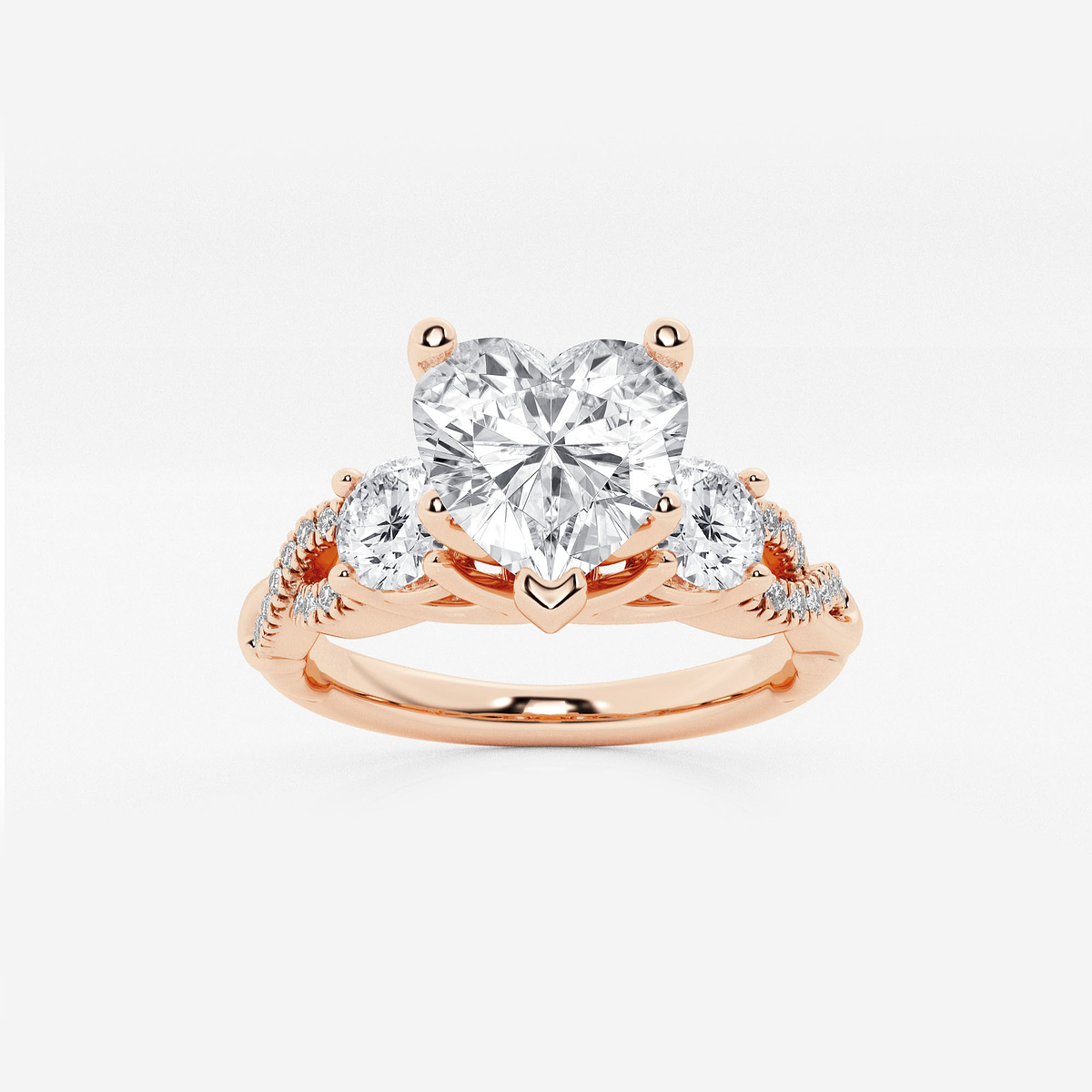 2 ctw Heart Lab Grown Diamond Swirl Engagement Ring