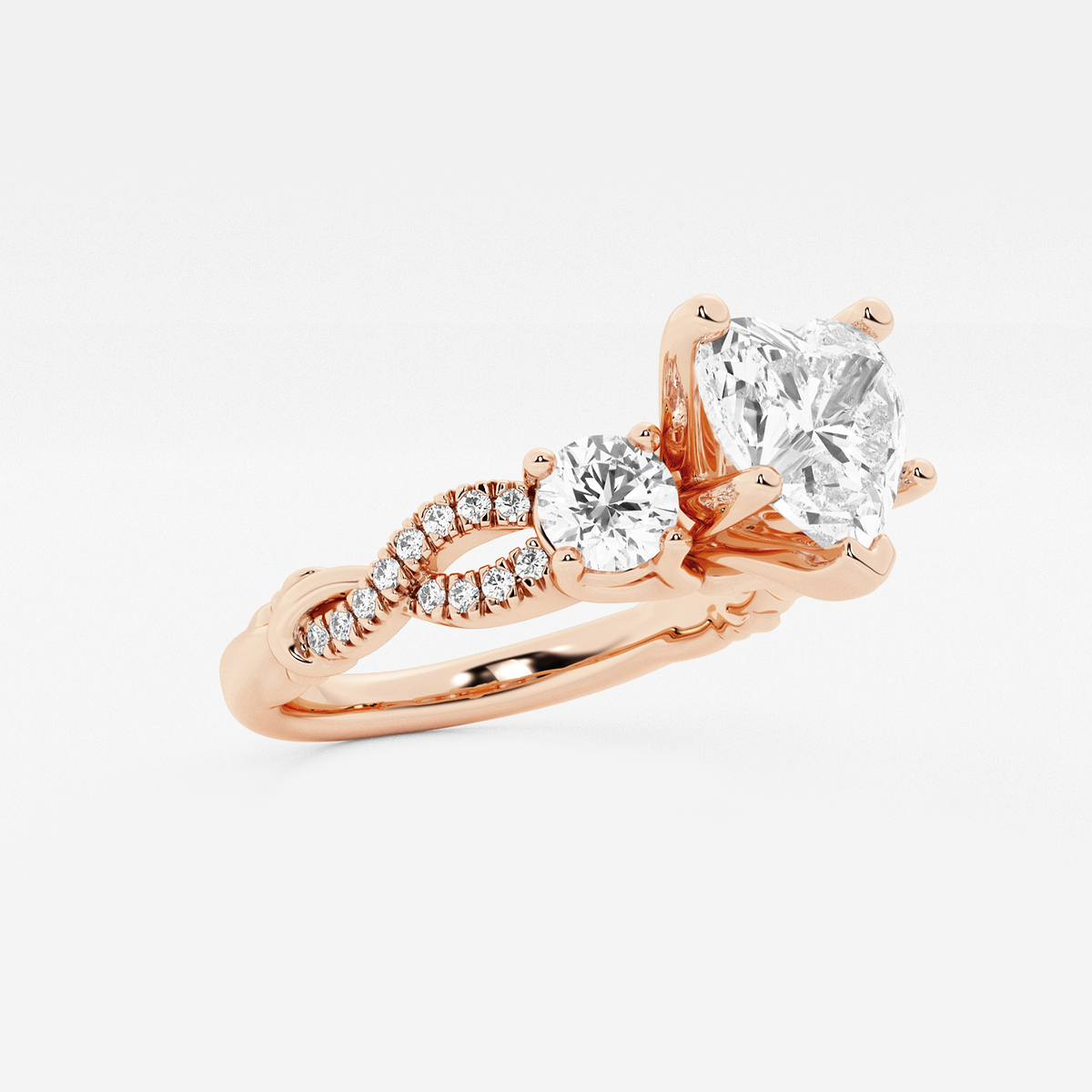 Additional Image 1 for  2 ctw Heart Lab Grown Diamond Swirl Engagement Ring