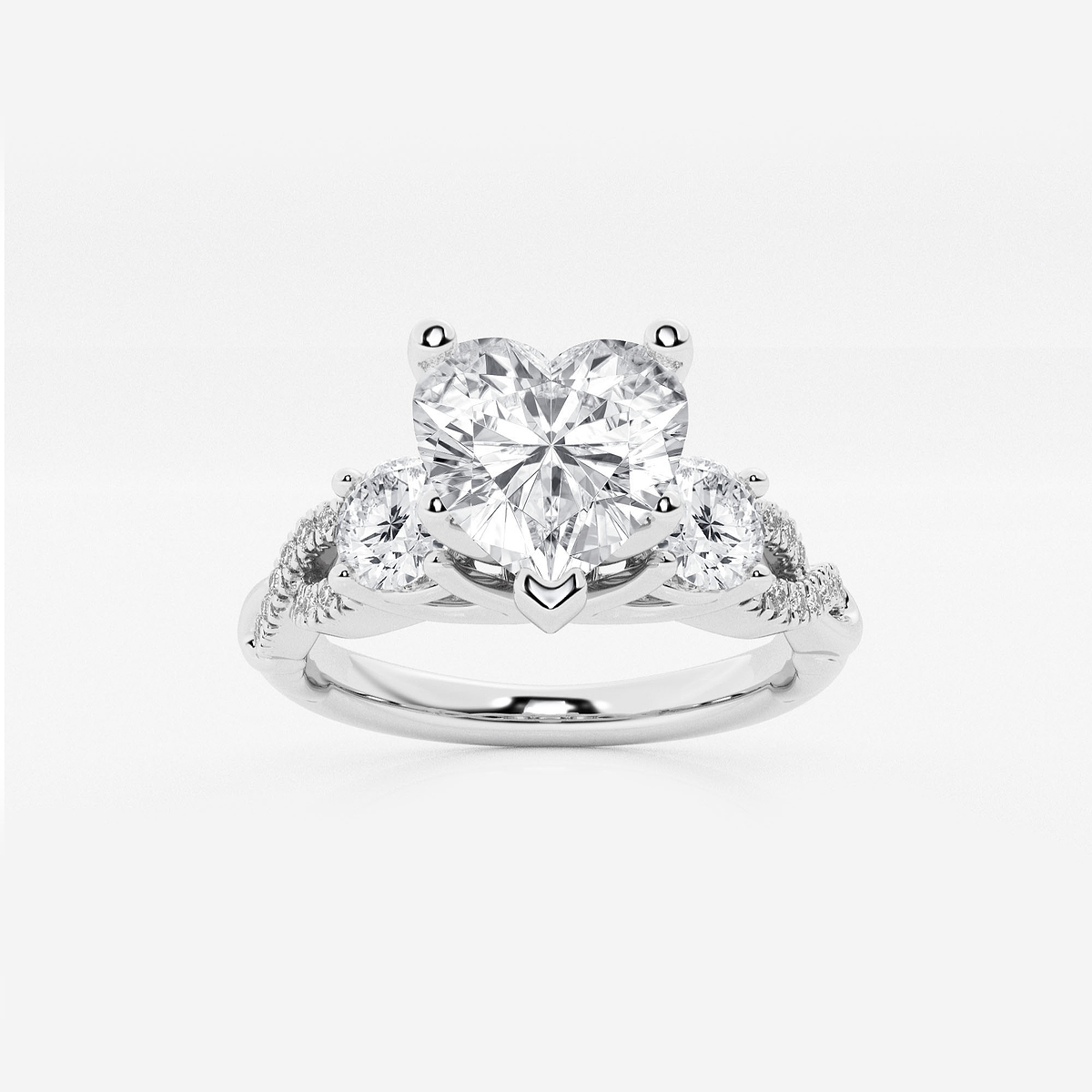 2 ctw Heart Lab Grown Diamond Swirl Engagement Ring