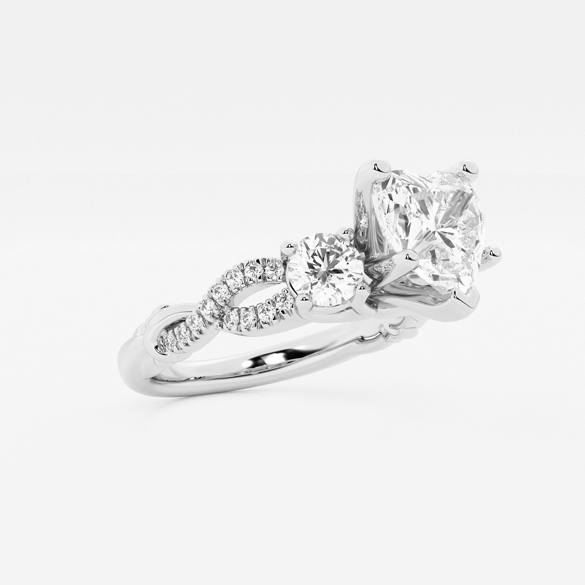 Additional Image 1 for  2 ctw Heart Lab Grown Diamond Swirl Engagement Ring