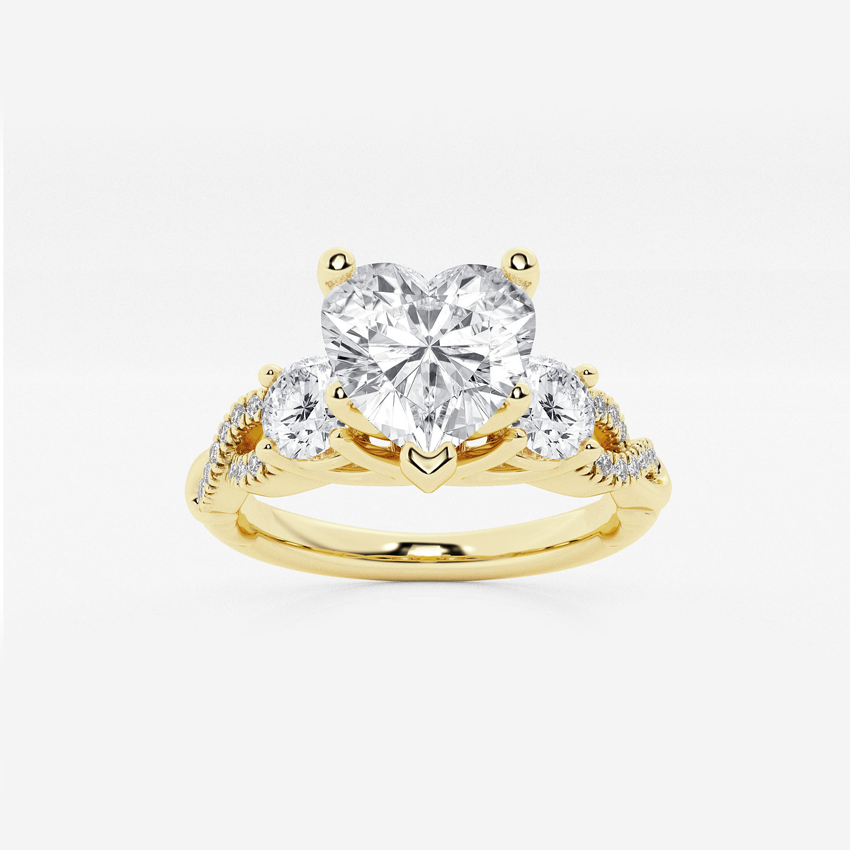 2 ctw Heart Lab Grown Diamond Swirl Engagement Ring