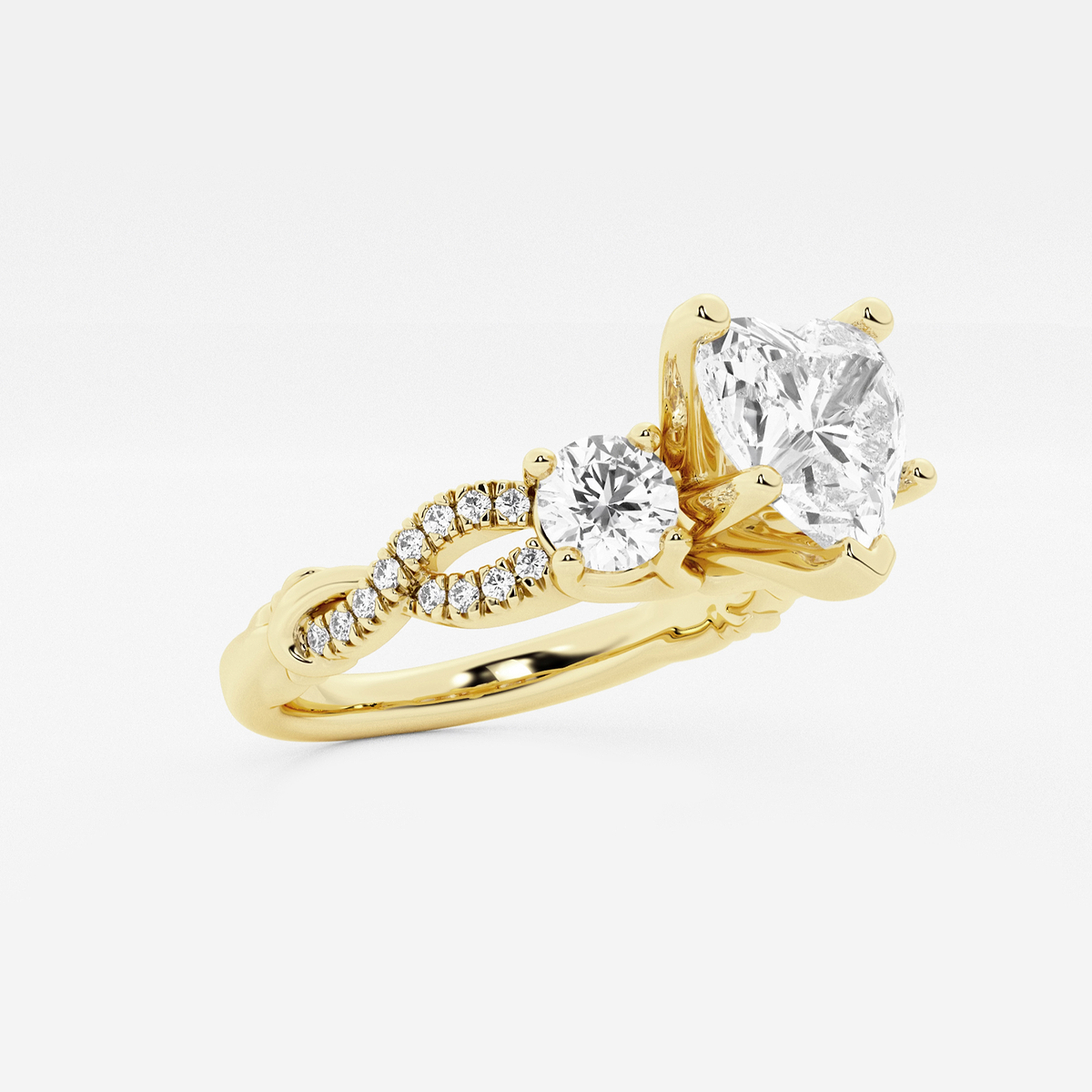 Additional Image 1 for  2 ctw Heart Lab Grown Diamond Swirl Engagement Ring