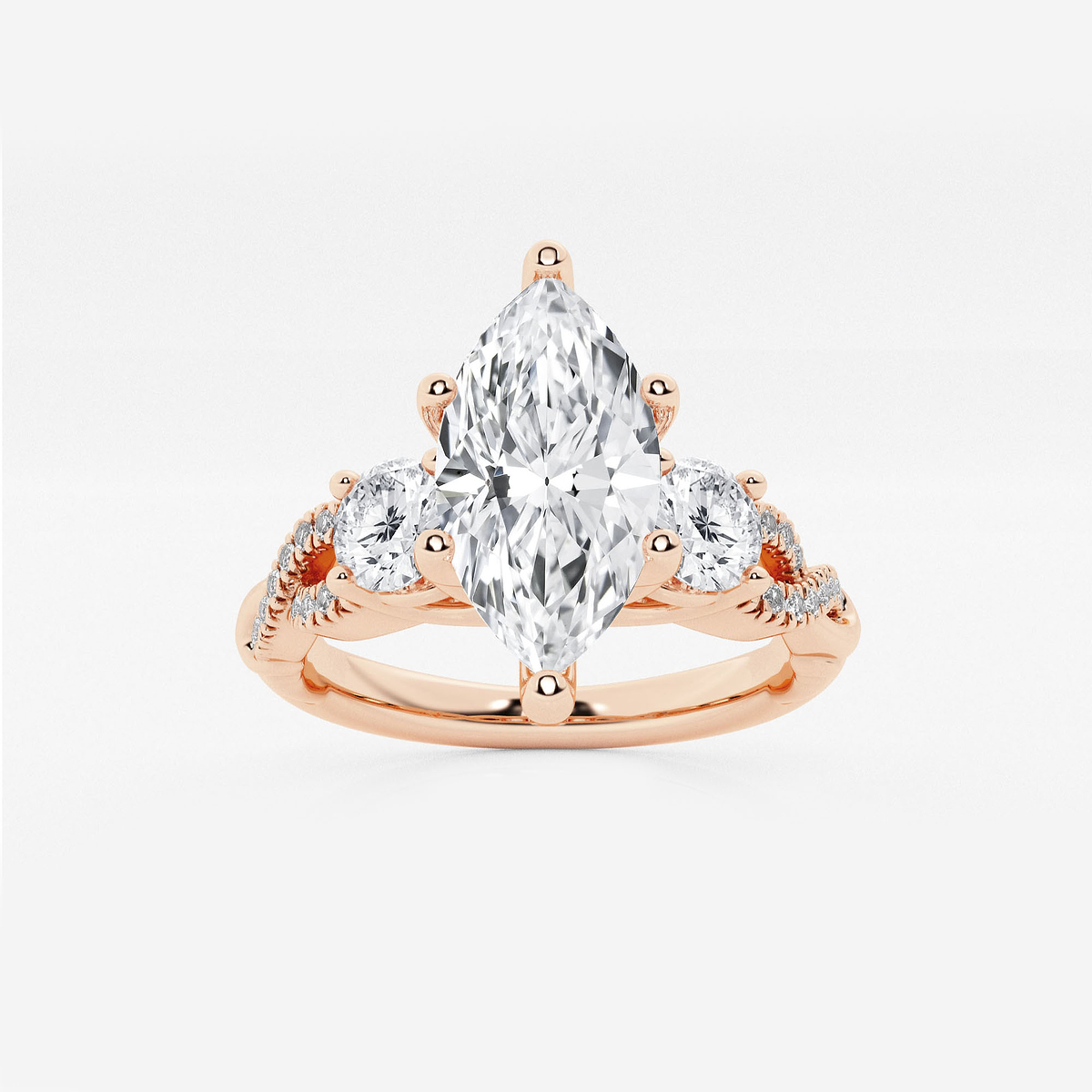 1 1/4 ctw Marquise Lab Grown Diamond Swirl Engagement Ring