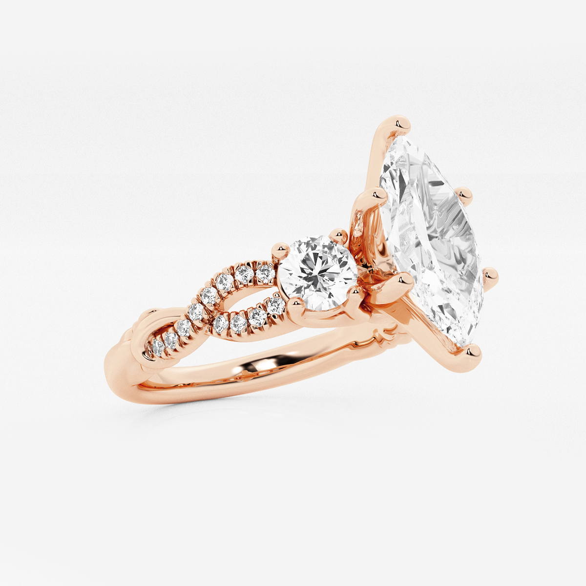 Additional Image 1 for  1 1/4 ctw Marquise Lab Grown Diamond Swirl Engagement Ring