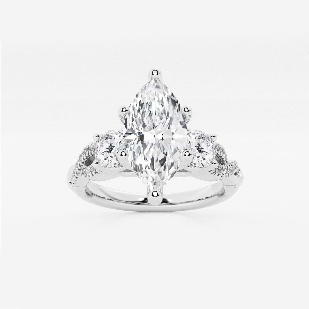 1 1/4 ctw Marquise Lab Grown Diamond Swirl Engagement Ring