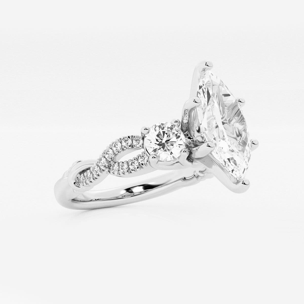Additional Image 1 for  1 1/4 ctw Marquise Lab Grown Diamond Swirl Engagement Ring