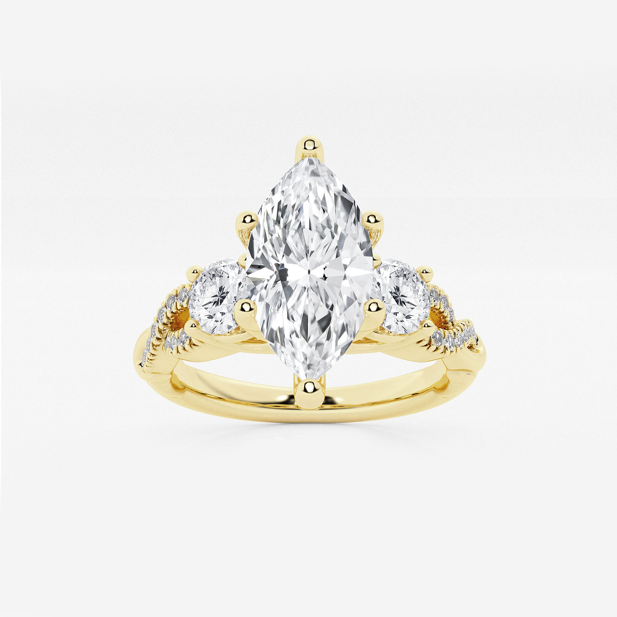2 ctw Marquise Lab Grown Diamond Swirl Engagement Ring