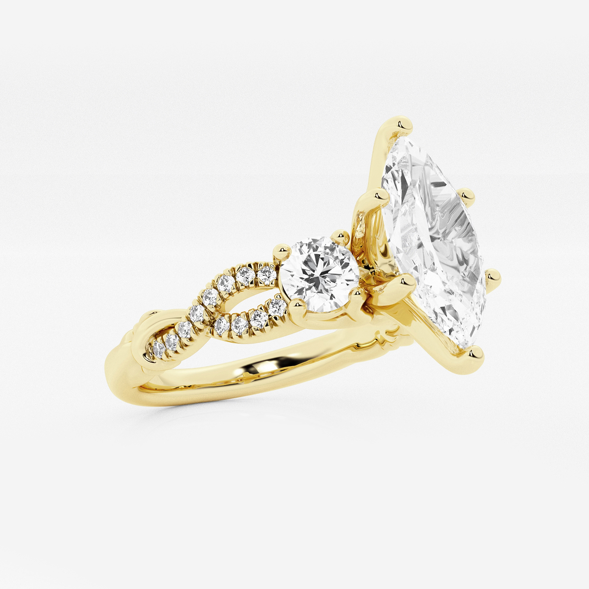 Additional Image 1 for  2 ctw Marquise Lab Grown Diamond Swirl Engagement Ring