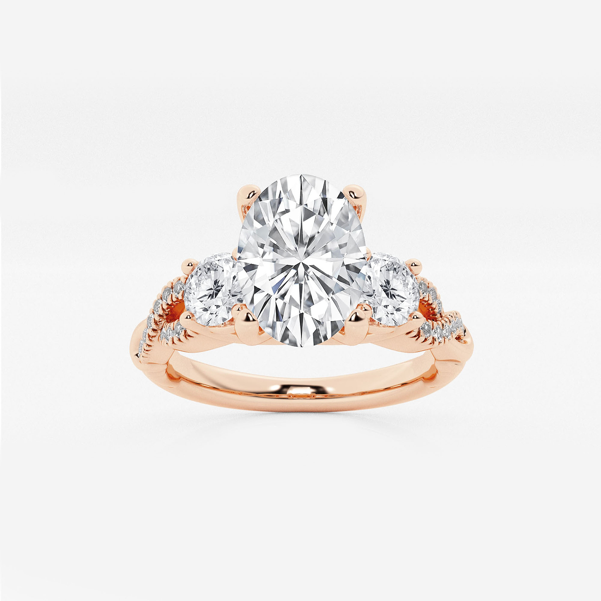 1 1/2 ctw Oval Lab Grown Diamond Swirl Engagement Ring