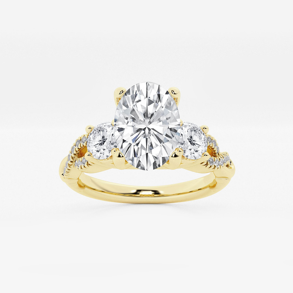 1 1/2 ctw Oval Lab Grown Diamond Swirl Engagement Ring