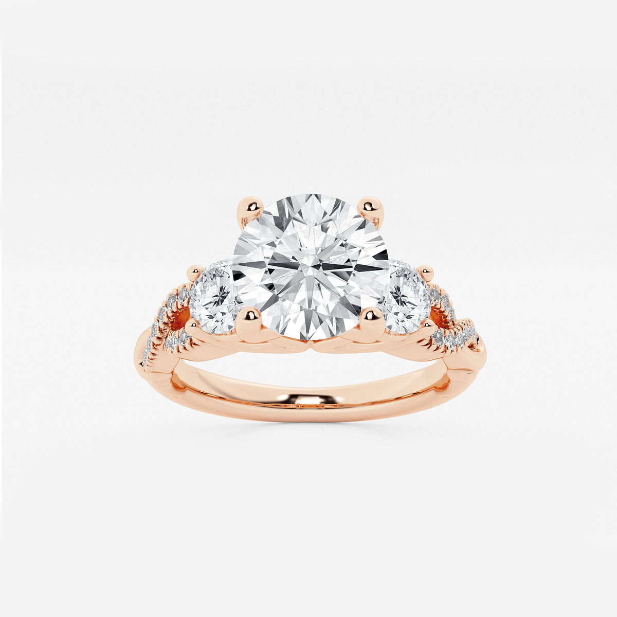 1 1/2 ctw Round Lab Grown Diamond Swirl Engagement Ring