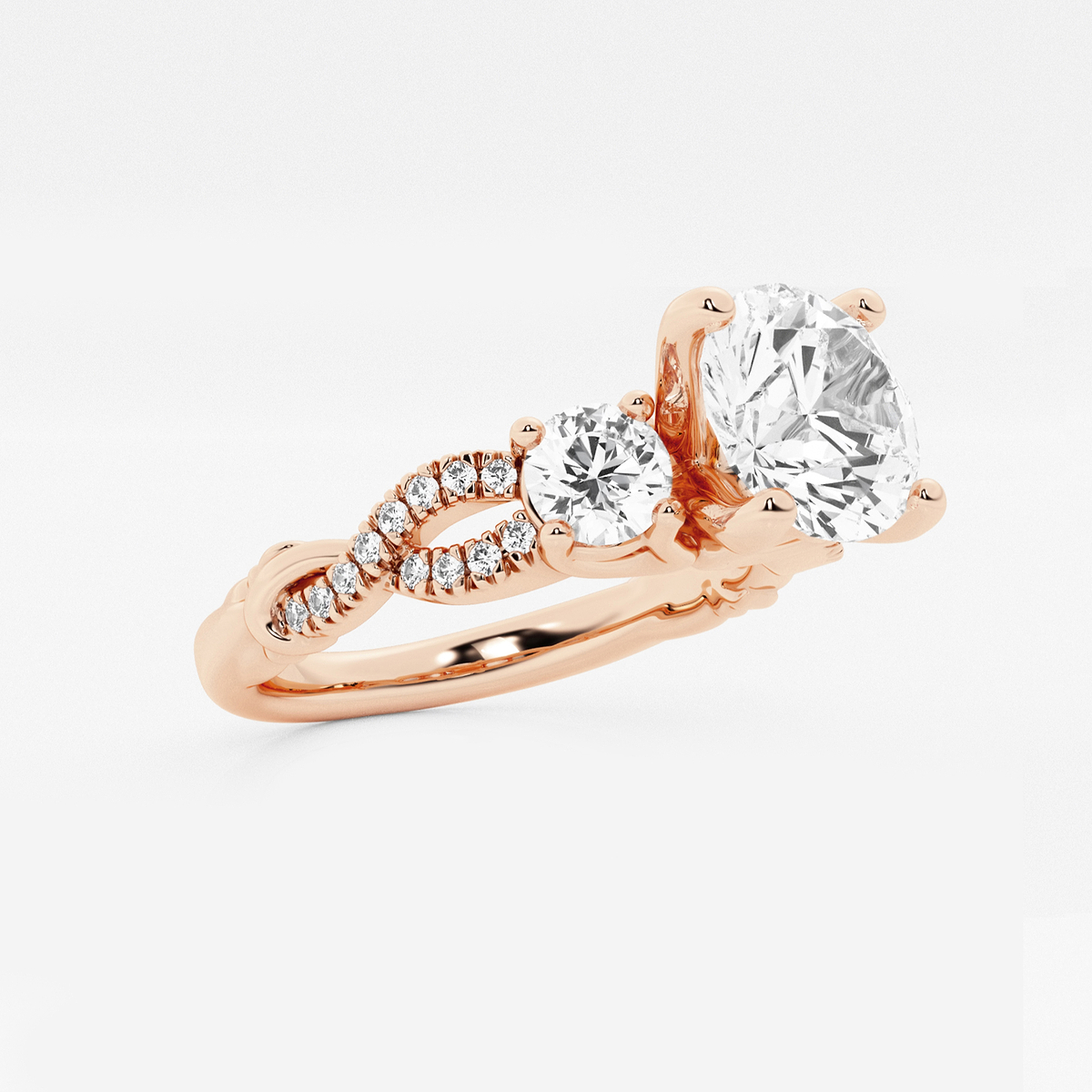 Additional Image 1 for  1 1/2 ctw Round Lab Grown Diamond Swirl Engagement Ring