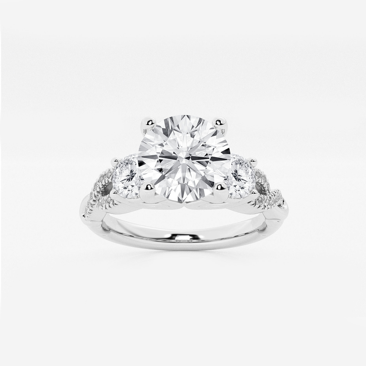 1 1/2 ctw Round Lab Grown Diamond Swirl Engagement Ring