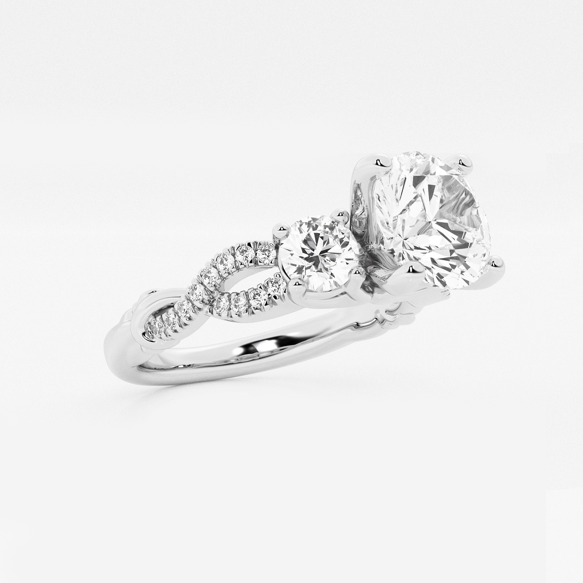 Additional Image 1 for  1 1/2 ctw Round Lab Grown Diamond Swirl Engagement Ring