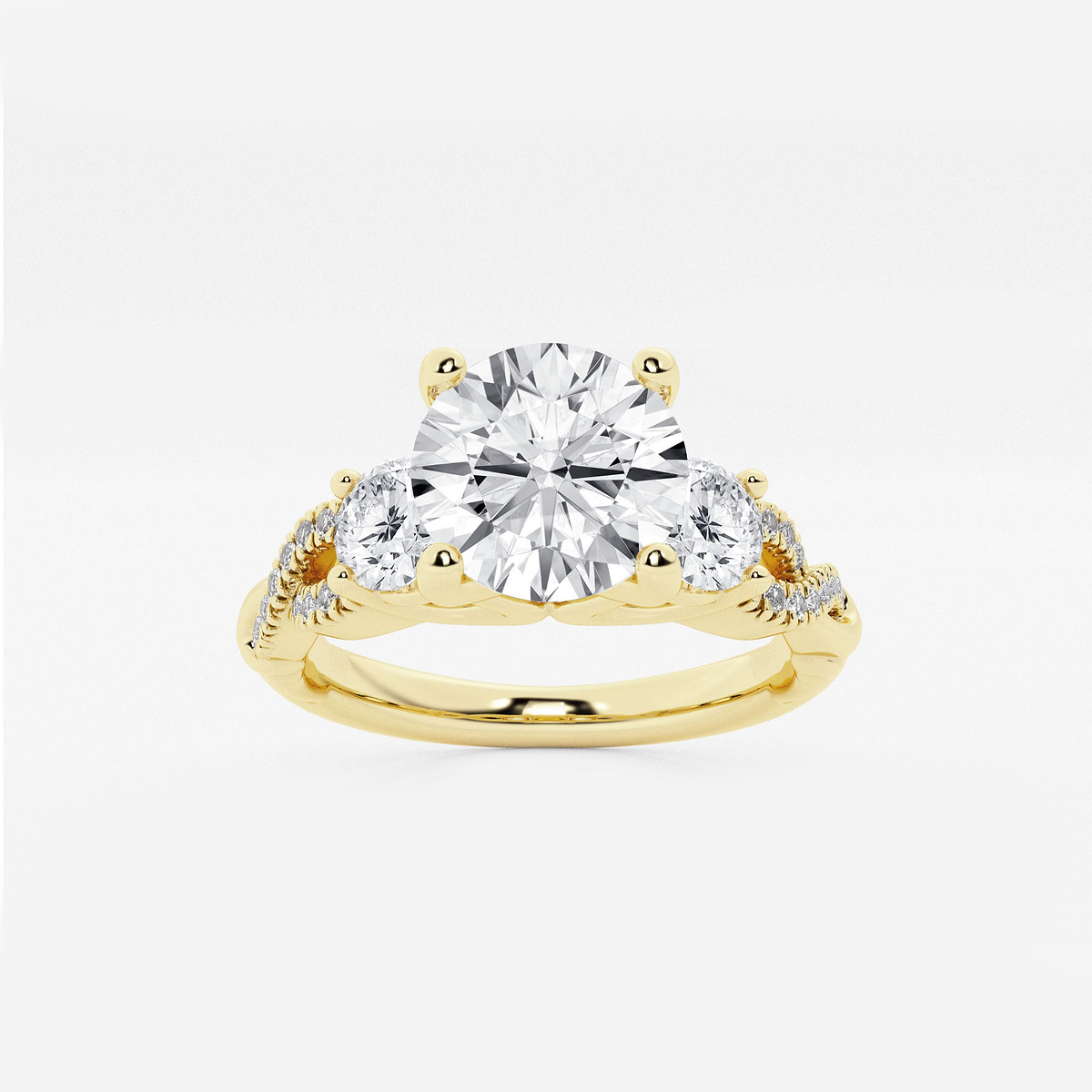 2 ctw Round Lab Grown Diamond Swirl Engagement Ring