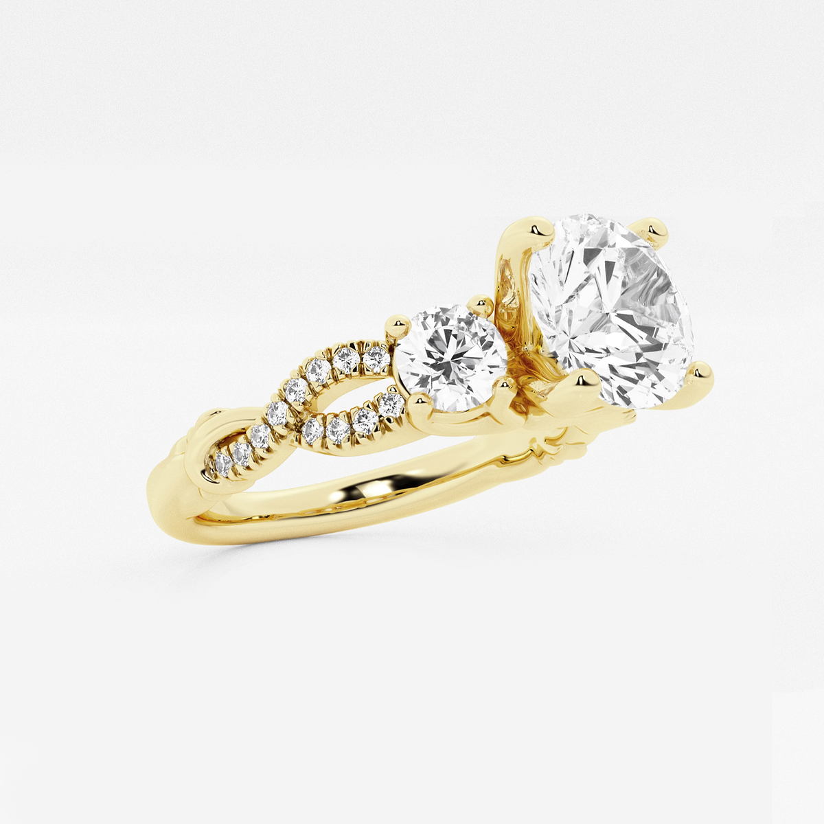 Additional Image 1 for  2 ctw Round Lab Grown Diamond Swirl Engagement Ring