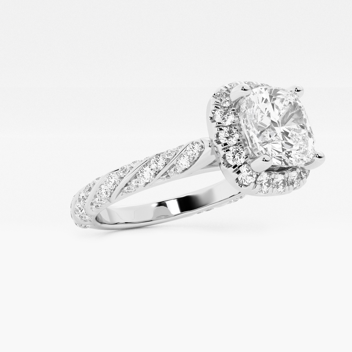 Additional Image 1 for  2 1/8 ctw Cushion Lab Grown Diamond Ribbon Halo Engagement Ring