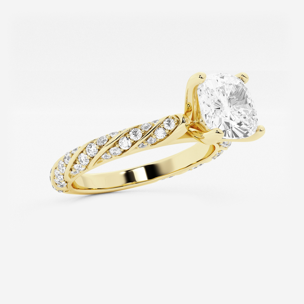 Additional Image 1 for  2 ctw Cushion Lab Grown Diamond Ribbon Engagement Ring