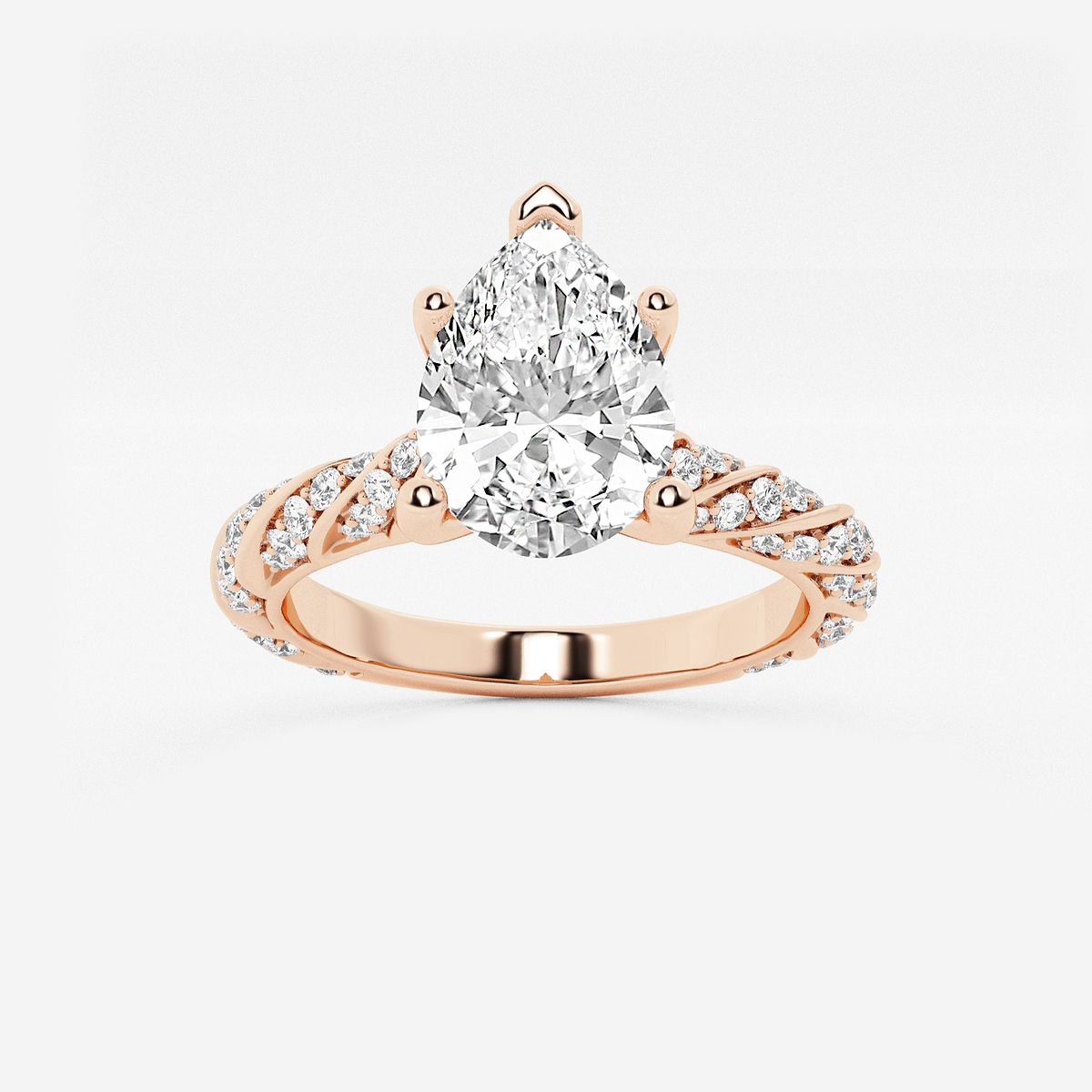 2 ctw Pear Lab Grown Diamond Ribbon Engagement Ring