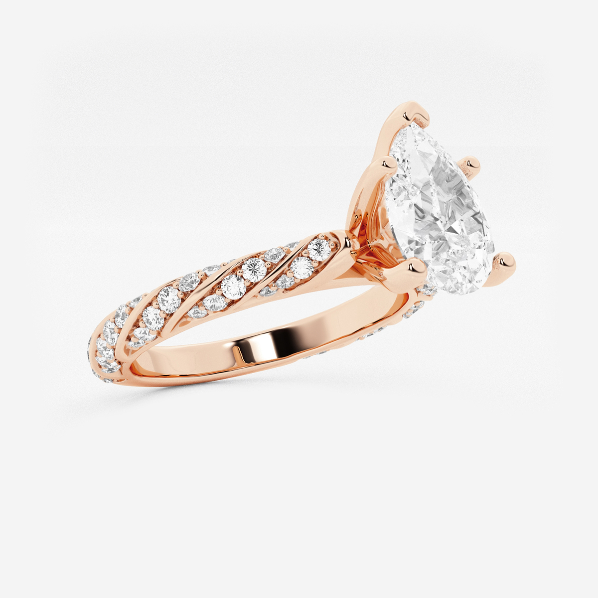 Additional Image 1 for  2 ctw Pear Lab Grown Diamond Ribbon Engagement Ring
